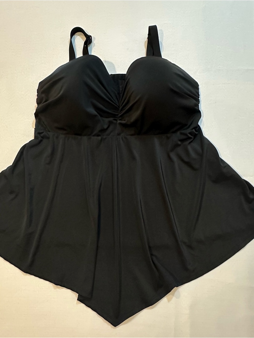 Swim by Cacique Black Swimdress Tankini Top 46DDD